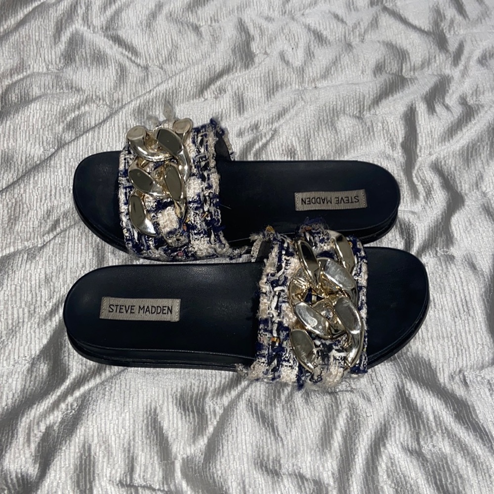 Gold chain flats, Steve Madden